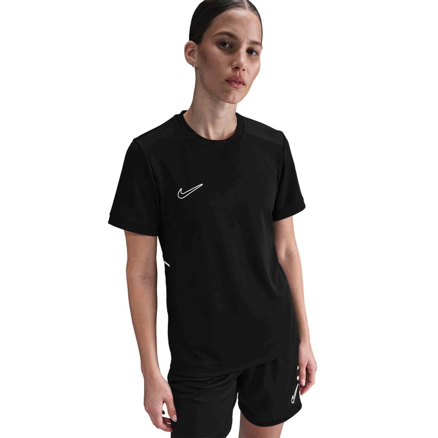 Nike Women's DF Academy 25 Top Black_Black_White_White (Side)