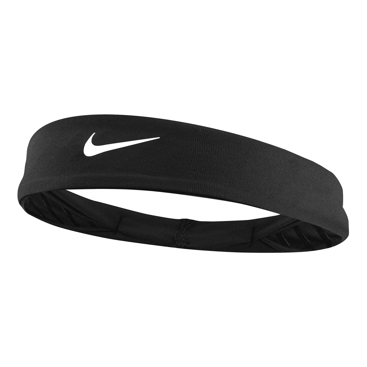 Nike Women's Elite Skinny Headband Black-White (Lateral - Front)
