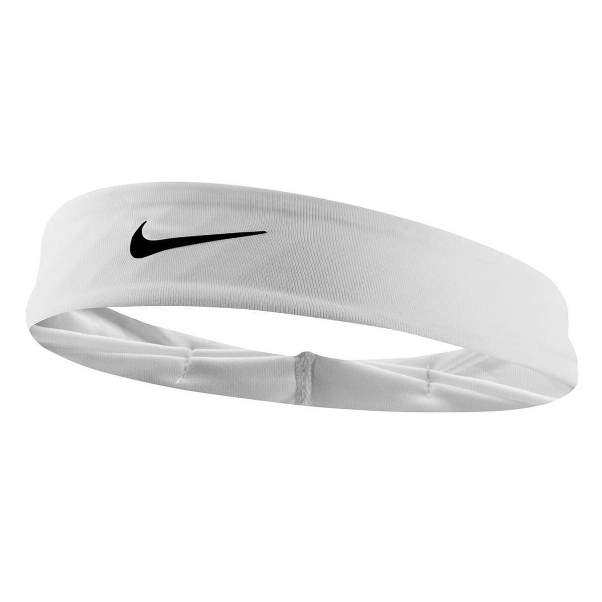 Nike Women's Elite Skinny Headband White-Black (Lateral - Front)