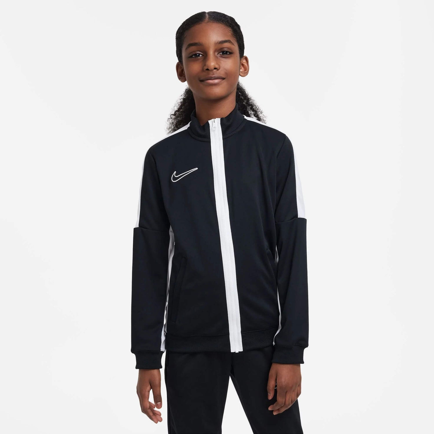 Nike Youth Academy 23 Knit Jacket Black White (Model - Front)