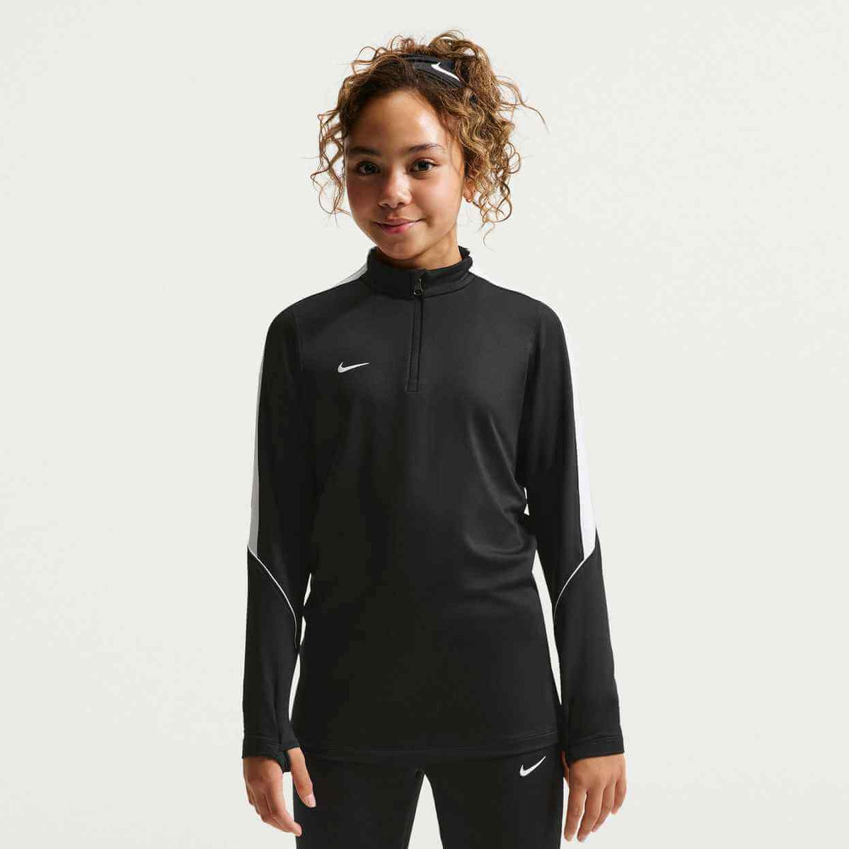 Nike Youth Knit Strike Drill Top Black/White (Model - Front)