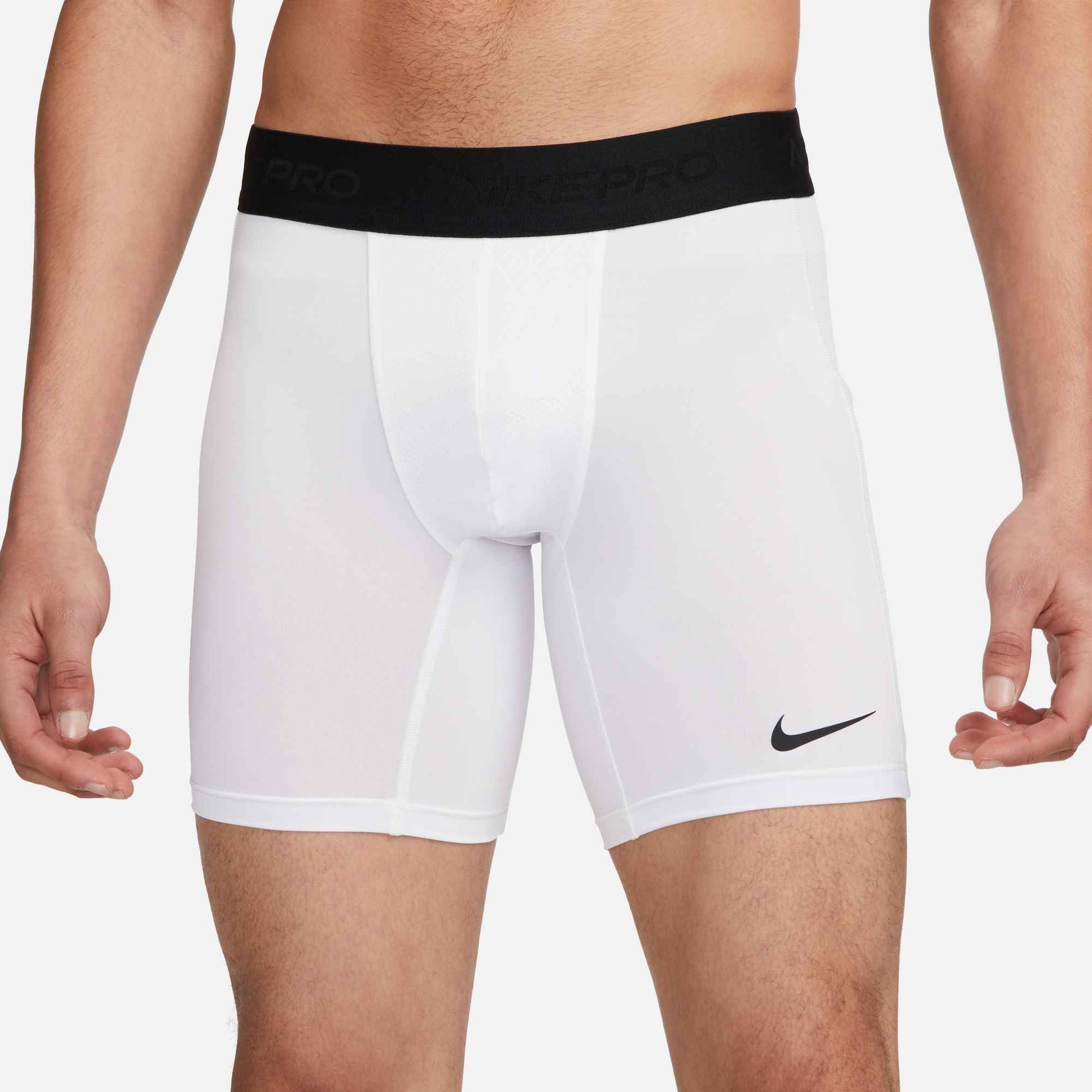Nike Men's Pro DF Shorts White_Black (Front)
