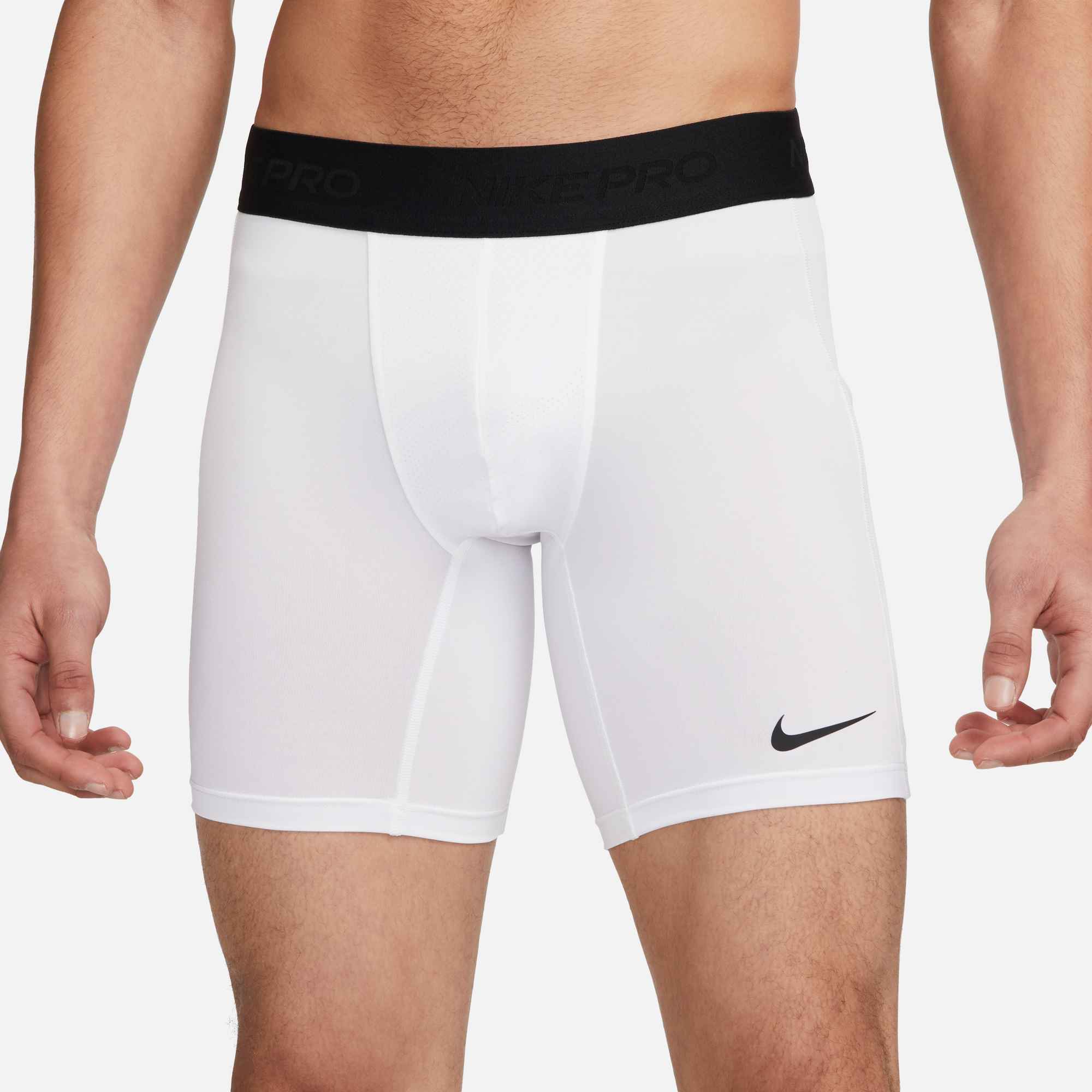 Nike Men's Pro DF Shorts White_Black (Front)