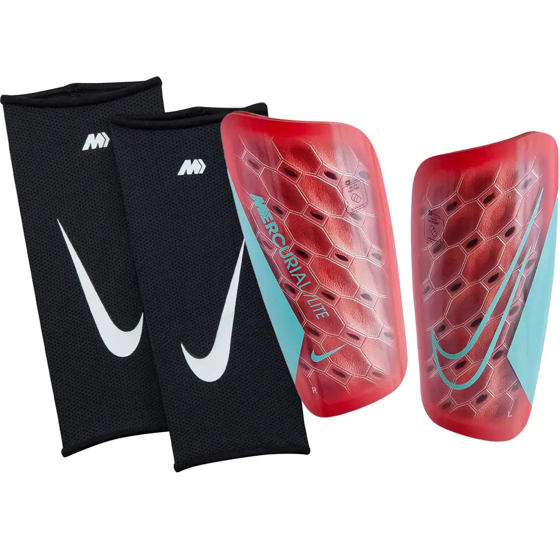 Nike Mercurial Lite Shinguards Ember Glow/Aurora Green/Aurora Green (Set)