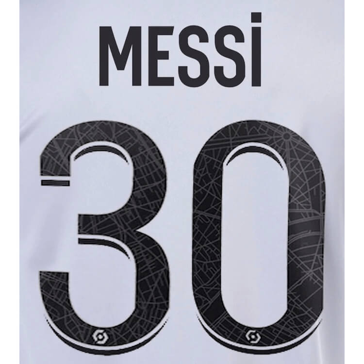 PSG 2022-23 Away Messi #30 Jersey Name Set (Back)