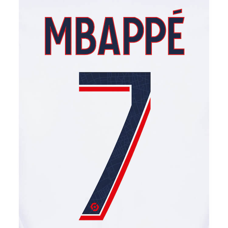 PSG 2023 24 Away Mbappe #7 Youth Jersey Name Set (Back)