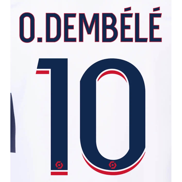 PSG 2023 24 Away O. Dembele #10 Jersey Name Set (Back)