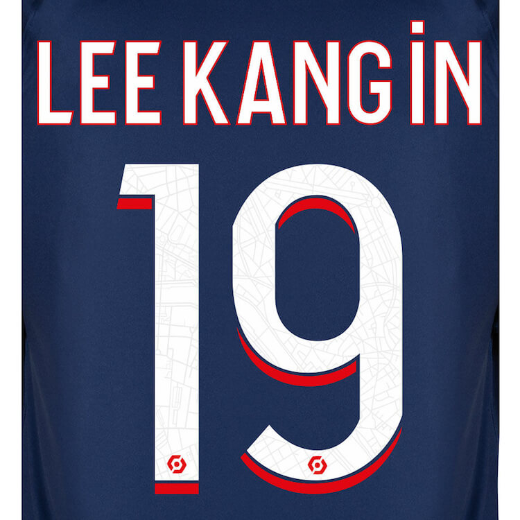 PSG 2023 24 Home Lee Kang In #19 Jersey Name Set (Back)