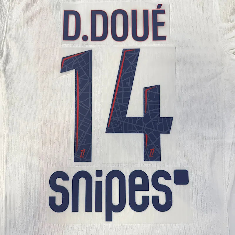 PSG 2025/26 Away D.DOUE #14 Jersey Name Set