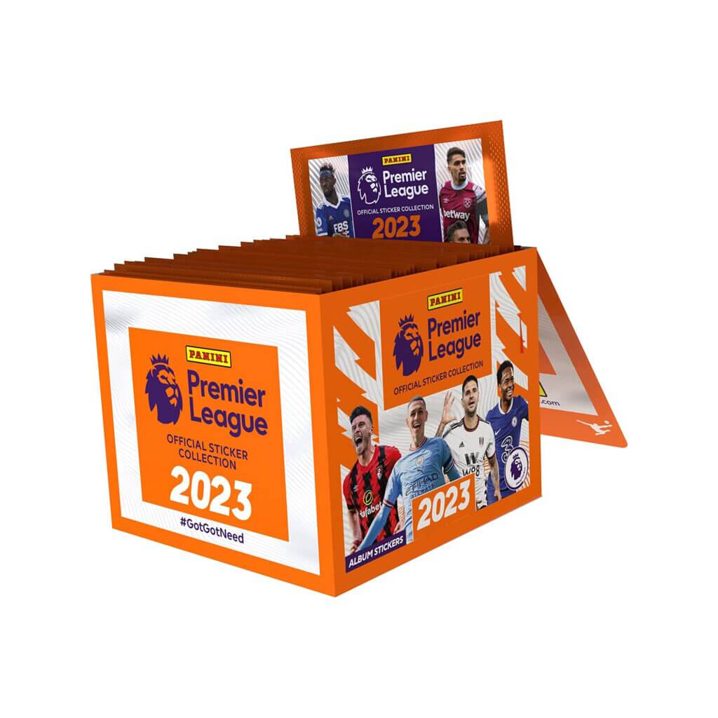 Panini 2023-24 Premier League Official Sticker Collection BOX (50 Packs Each) (Front - Open)