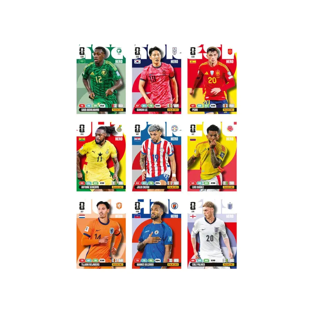 Panini 2026 Adrenalyn XL FIFA World Cup Cards - Mega Tin (64 Cards + LE & Golden Baller)