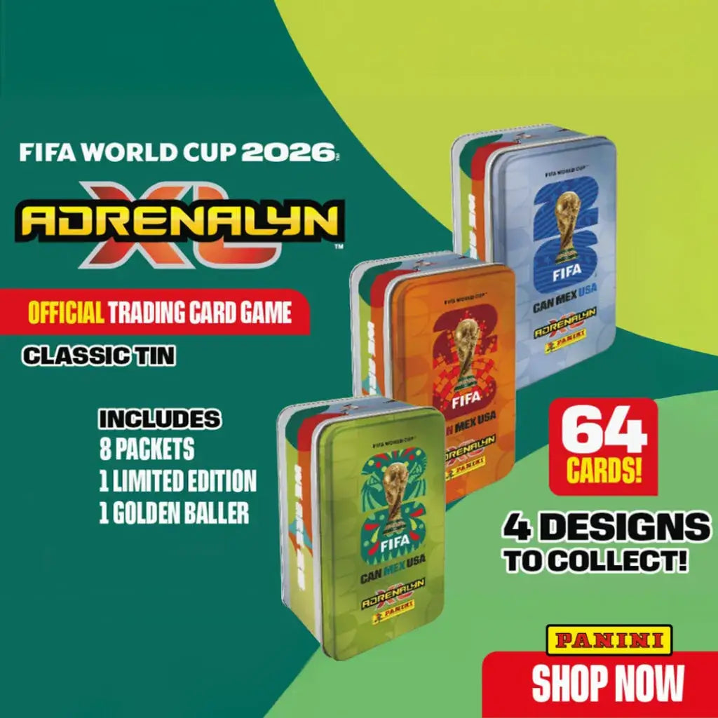 Panini 2026 Adrenalyn XL FIFA World Cup Cards - Mega Tin (64 Cards + LE & Golden Baller)