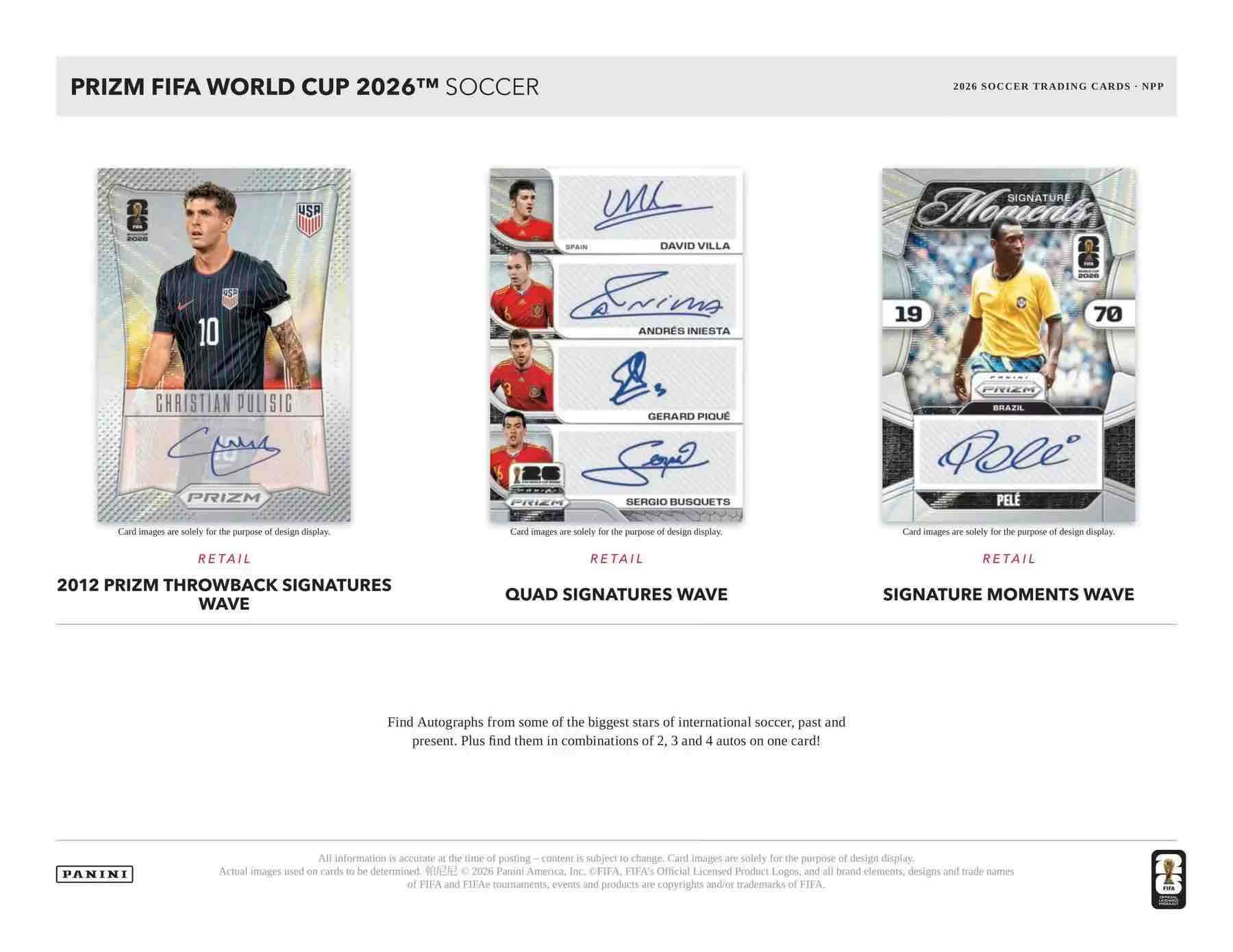 Panini 2026 FIFA World Cup Prizm Cards Mega Box PACK (7 Cards Each) (Cards 3)