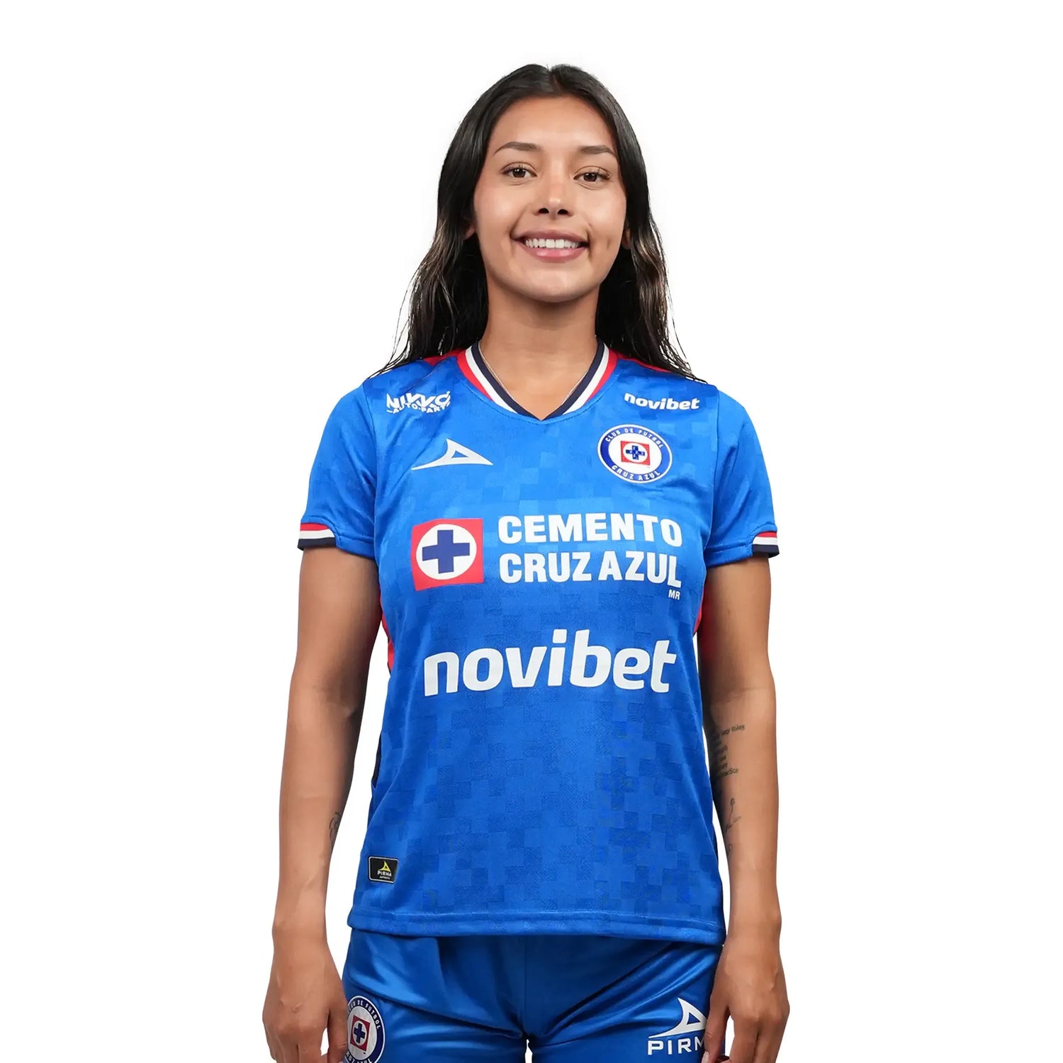 Pirma 2025-26 Cruz Azul Women's Stadium Home Soccer Jersey (Model - Front)