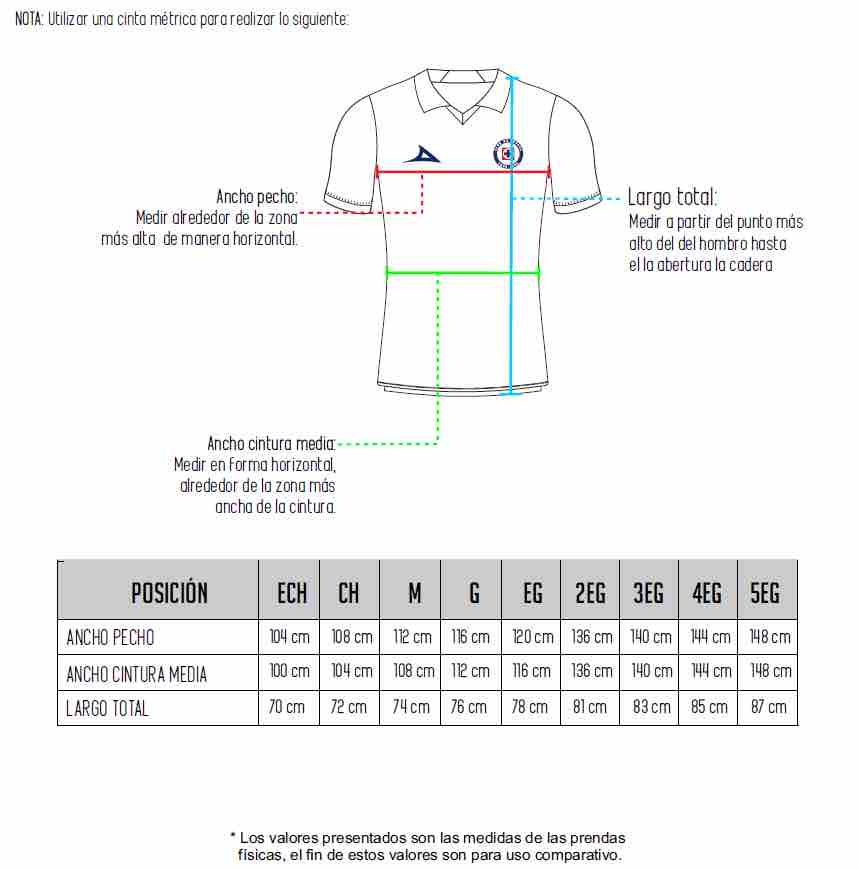 Pirma 2026-27 Cruz Azul Men's Authentic Home Soccer Jersey (Size Guide)