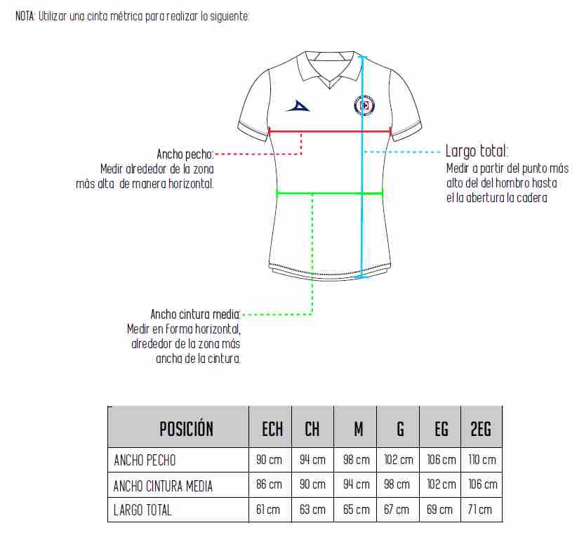 Pirma 2026-27 Cruz Azul Women's Authentic Home Soccer Jersey (Size Guide)