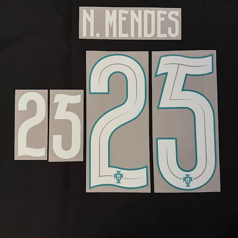 Portugal 2026- Home N.Mendes #25 Official Name Set