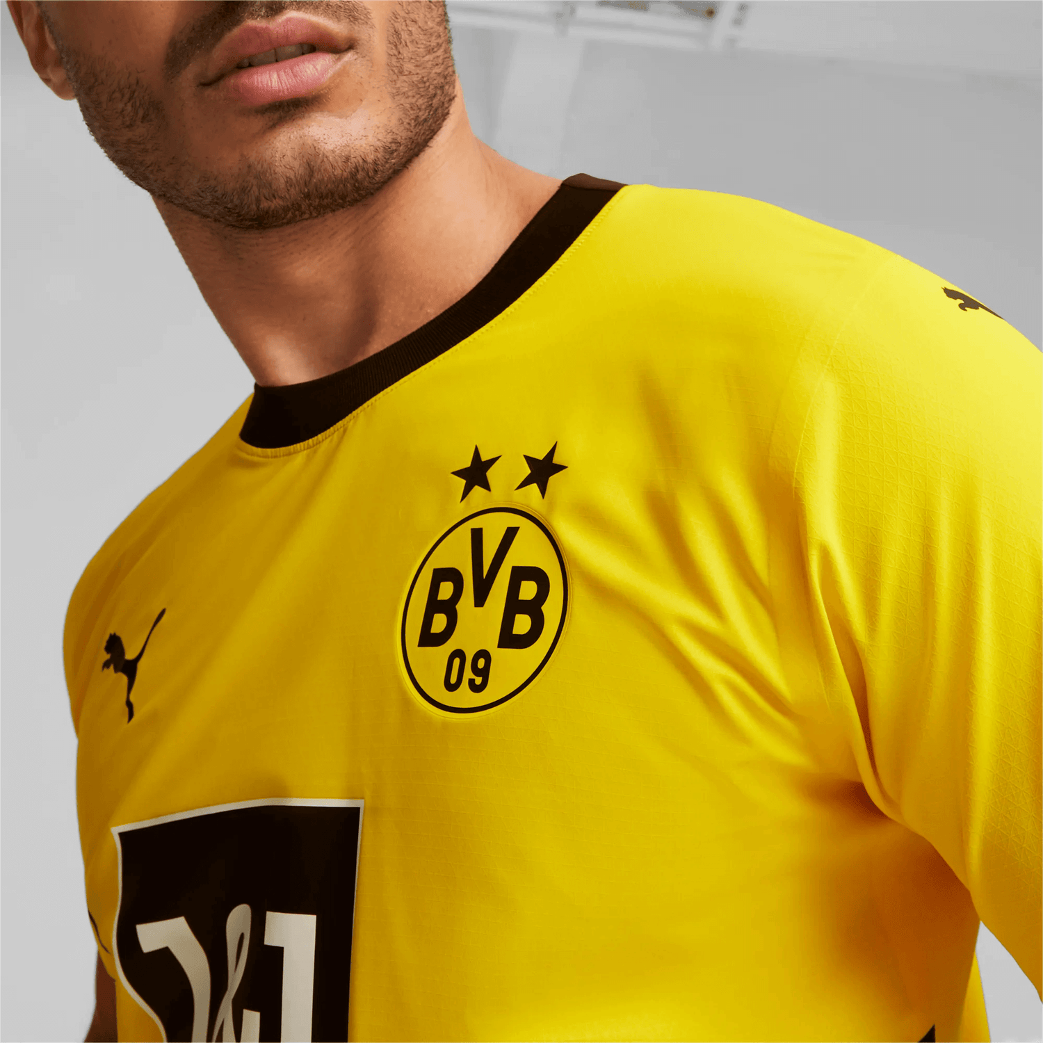 Puma 2023-24 Borussia Dortmund Men's Authentic Match Home Jersey (Detail 1)