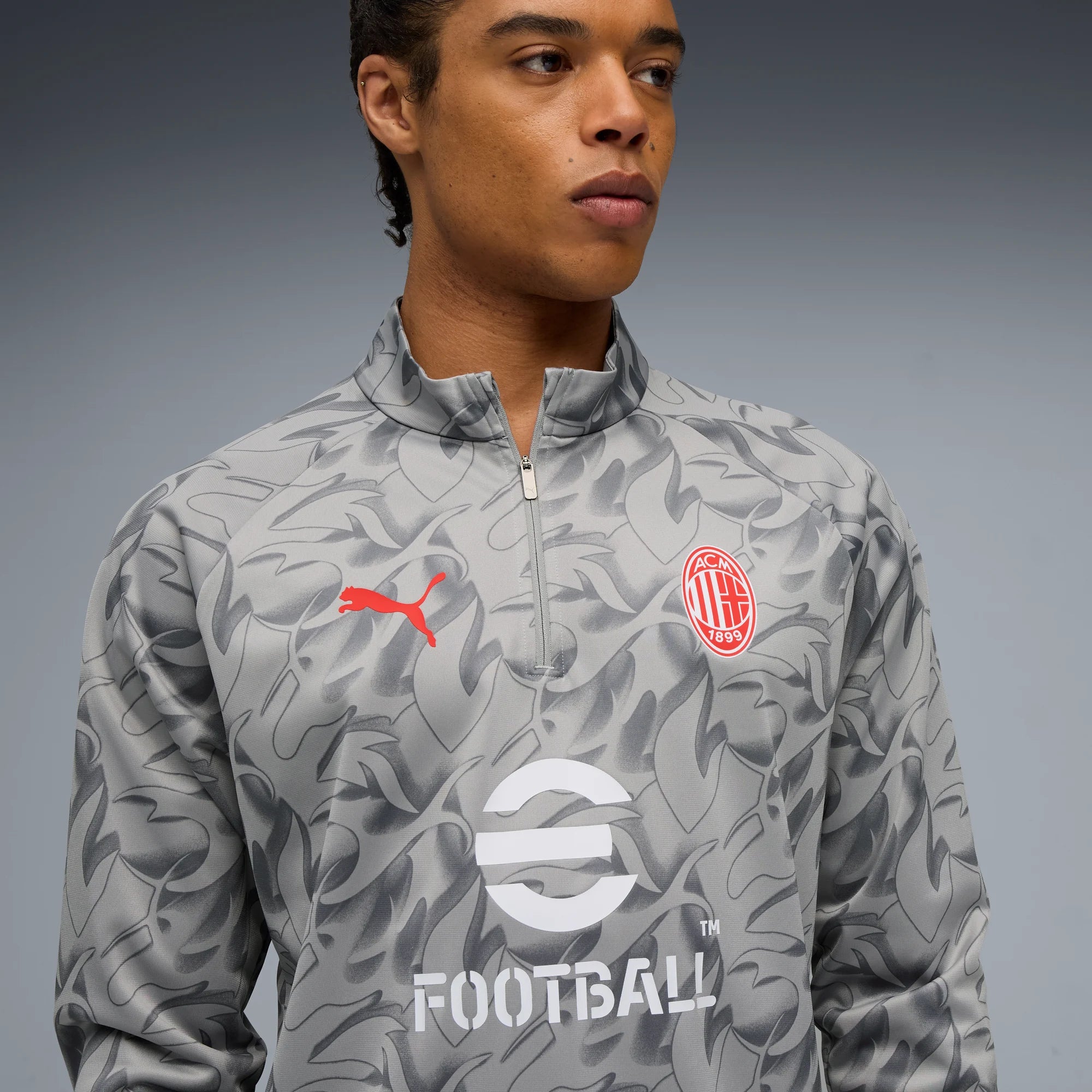 Puma 2025-26 AC Milan Men's 1/4 Zip Training Top (Detail 1)