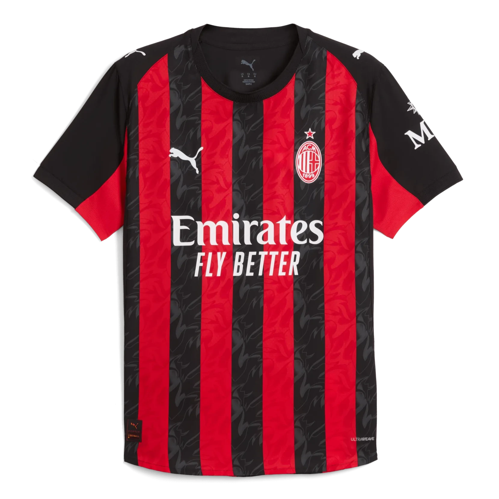 Puma 2025-26 AC Milan Men's Authentic Home Soccer Jersey (Front)