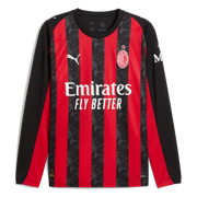 Puma 2025-26 AC Milan Men's Stadium Home Long-Sleeve Soccer Jersey (Front)