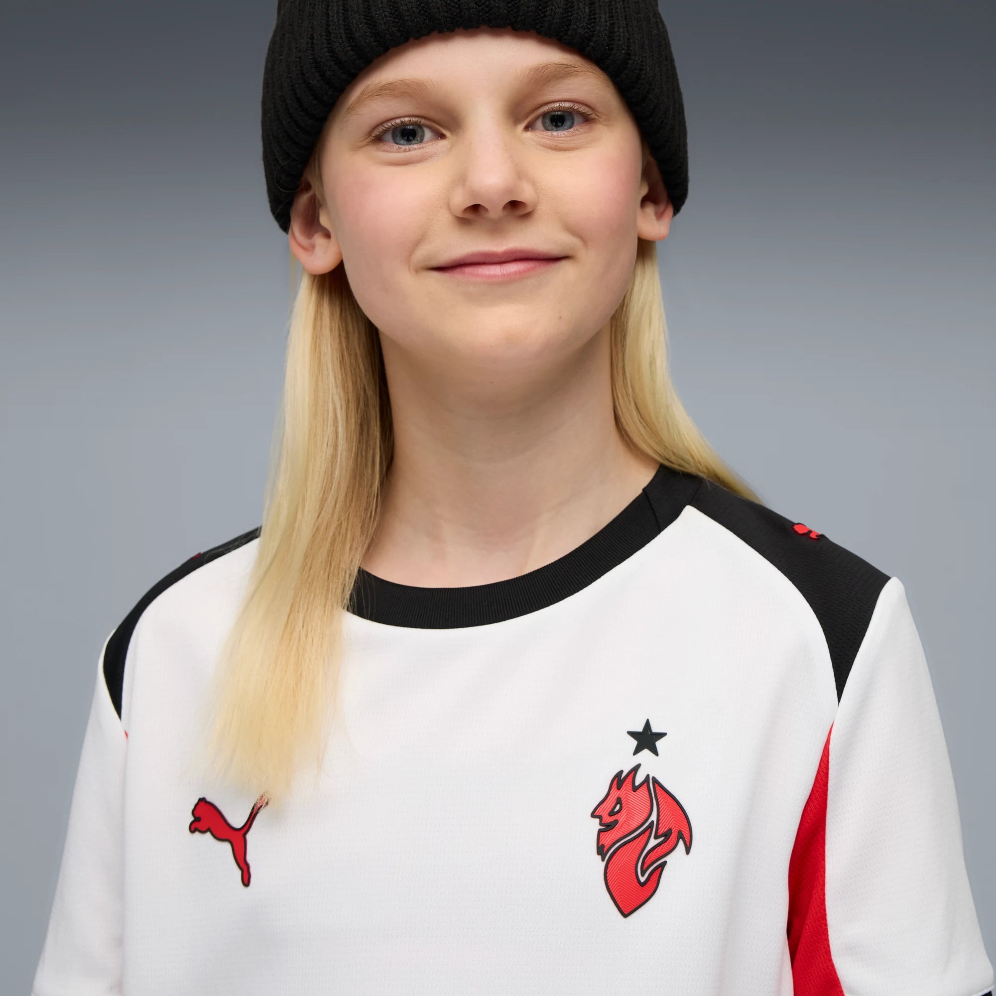 Puma 2025-26 AC Milan Youth Stadium Away Soccer Jersey (Detail 1)