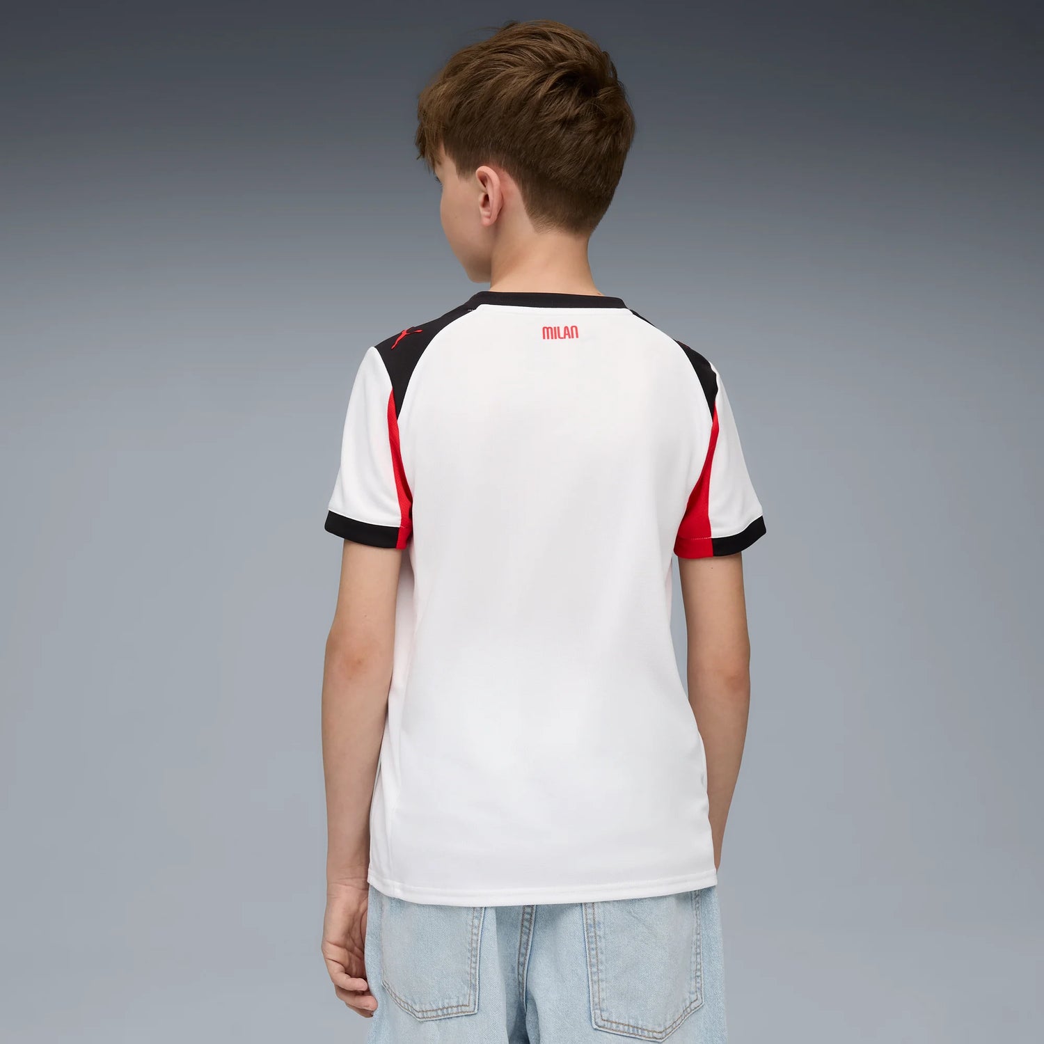 Puma 2025-26 AC Milan Youth Stadium Away Soccer Jersey (Model - Back)