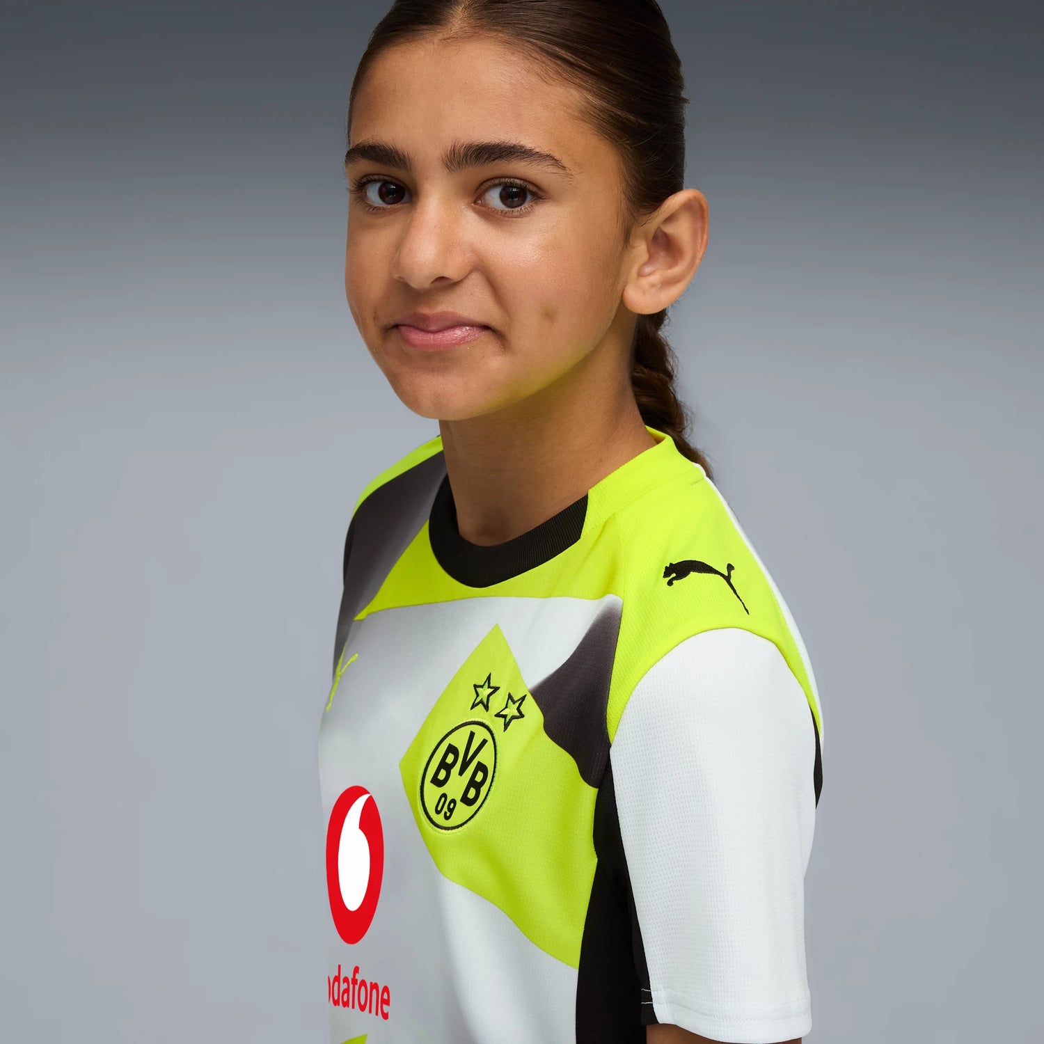 Puma 2025-26 Borussia Dortmund Youth Stadium Away Soccer Jersey (Detail 1)