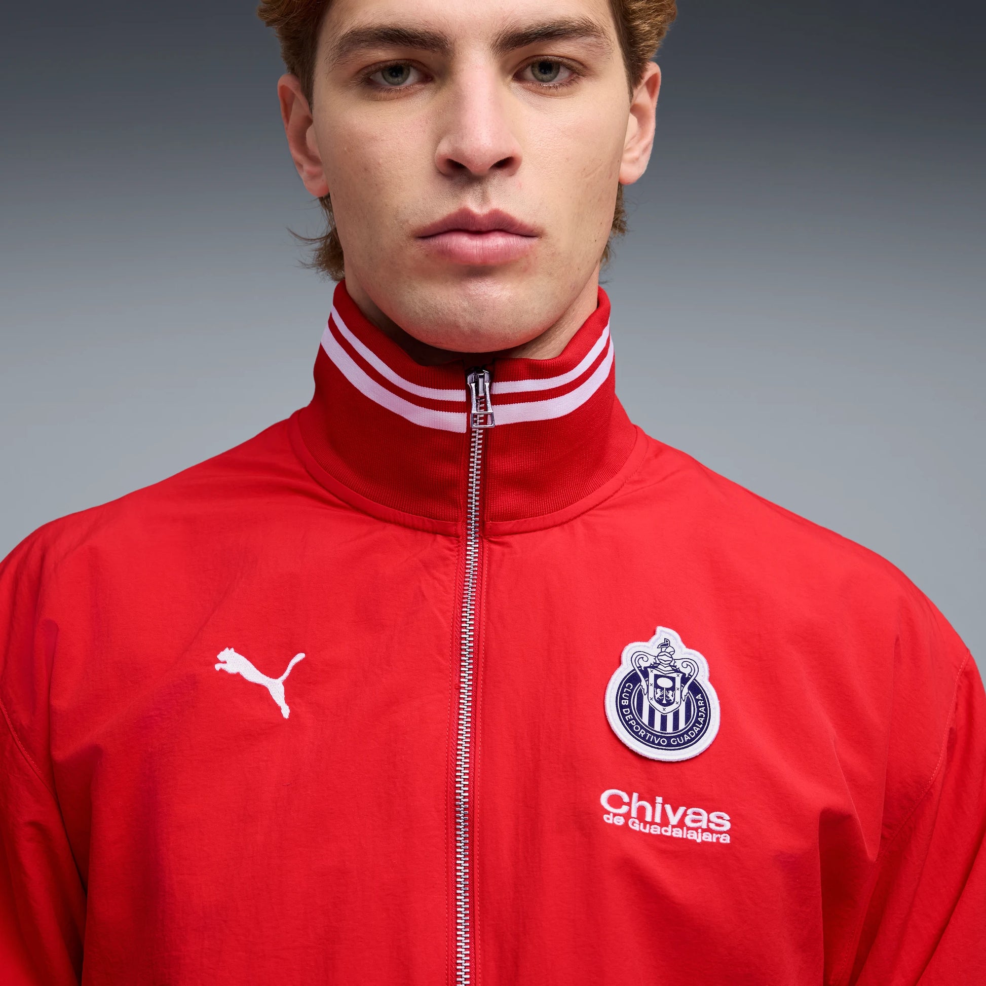 Puma 2025-26 Chivas Men's Varsity Jacket (Detail 1)