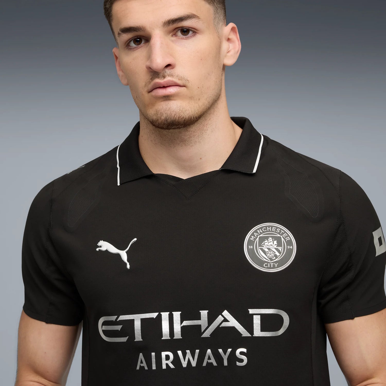Puma 2025-26 Manchester City Men's Authentic Away Soccer Jersey (Detail 1)