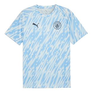 Puma 2025-26 Manchester City Men's Pre-Match Soccer Jersey Silver Sky (Front)