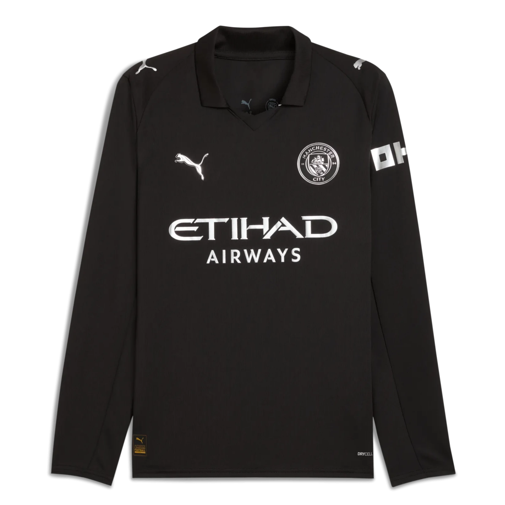 Puma 2025-26 Manchester City Men's Stadium Away Long-Sleeve Soccer Jersey (Front)