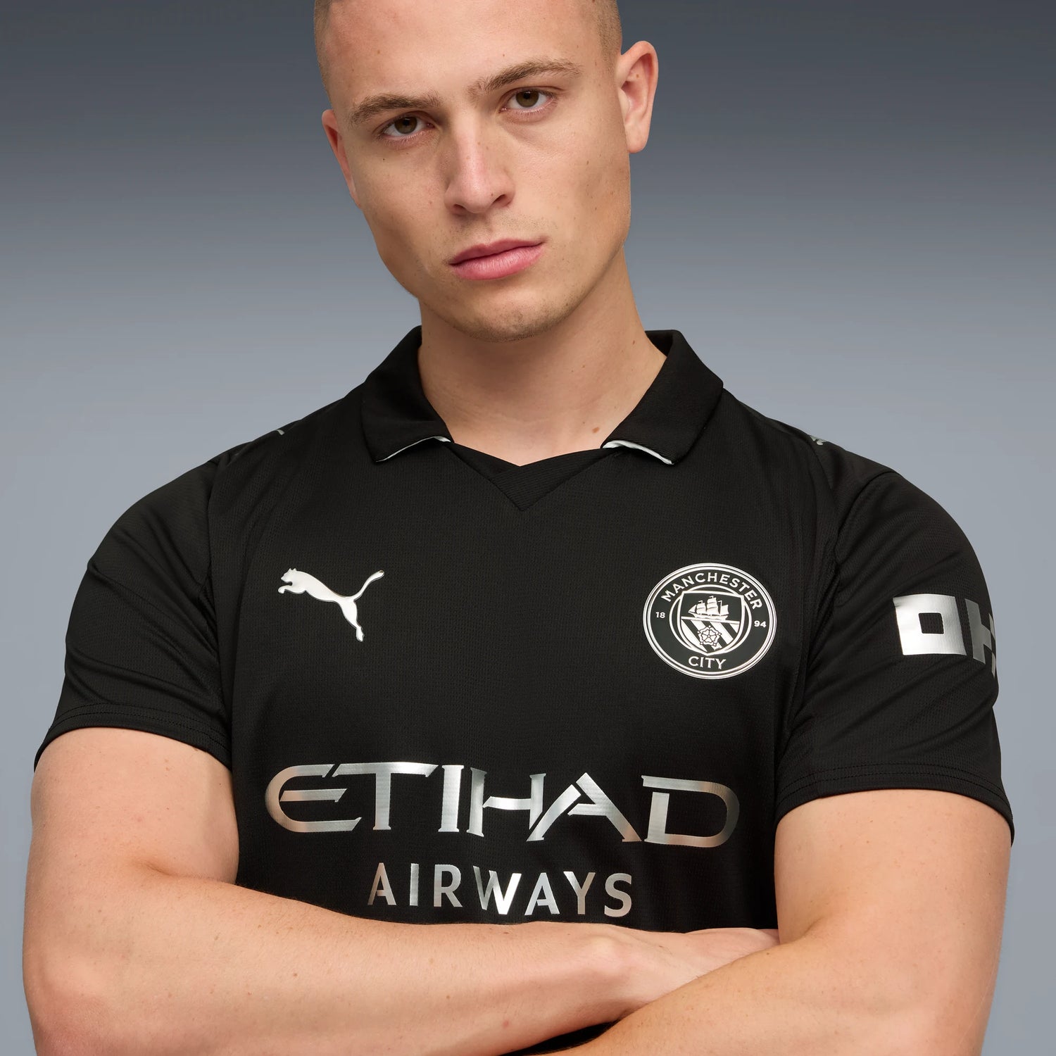 Puma 2025-26 Manchester City Men's Stadium Away Soccer Jersey (Detail 1)