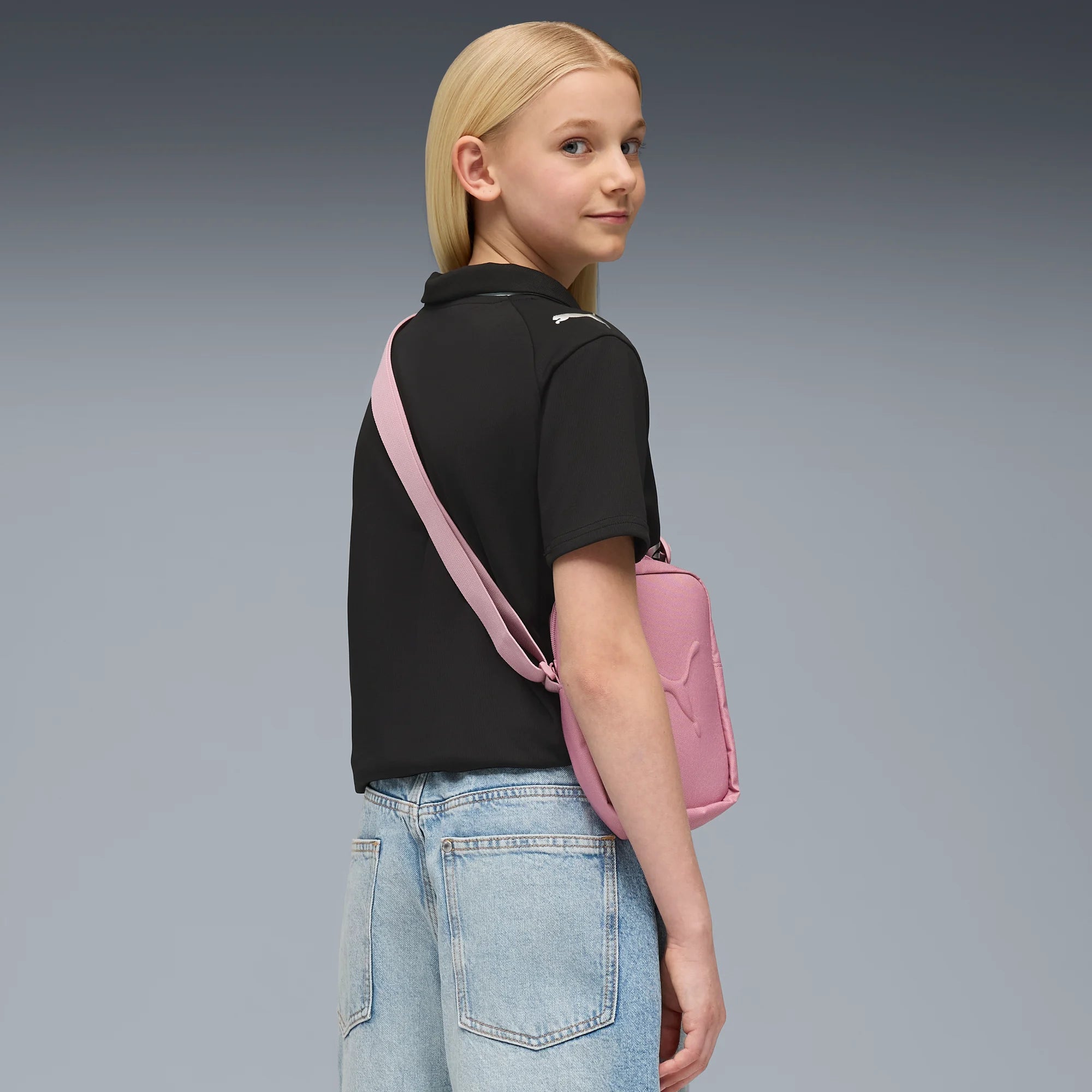 Puma 2025-26 Manchester City Youth Stadium Away Soccer Jersey (Model - Back)