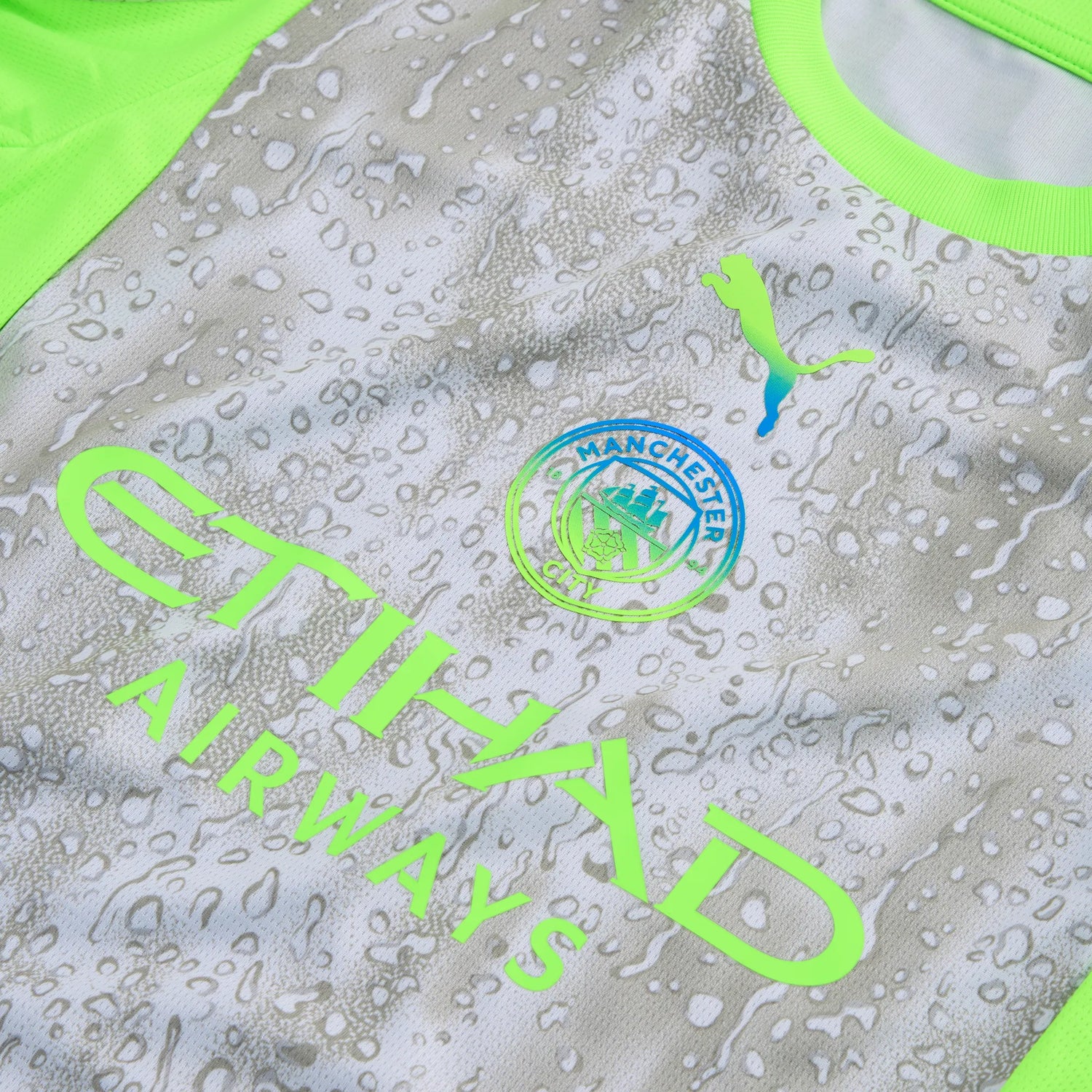 Puma 2025-26 Manchester City Youth Stadium Third Soccer Jersey (Detail 1)