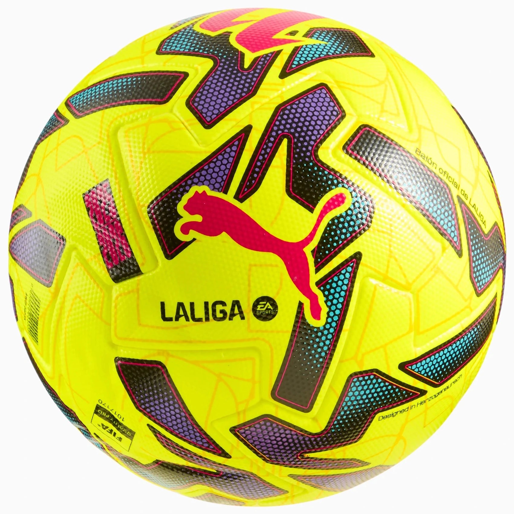 Puma 2025-26 Orbita La Liga 1 FIFA Quality Pro Ball Fluo Yellow-Multicolor (Front)