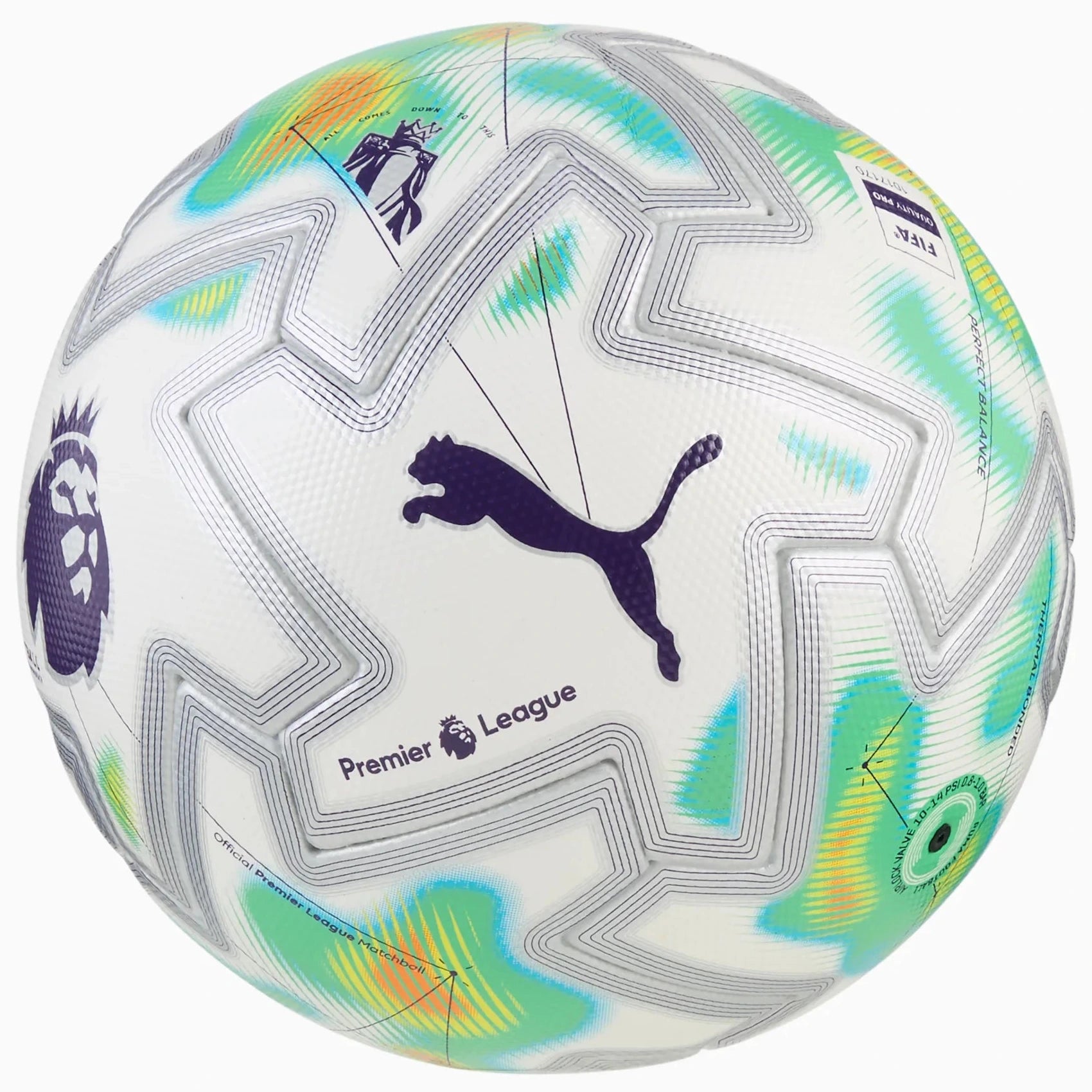 Puma 2025-26 Orbita Ultimate Premier League Thrill Soccer Ball (Front)