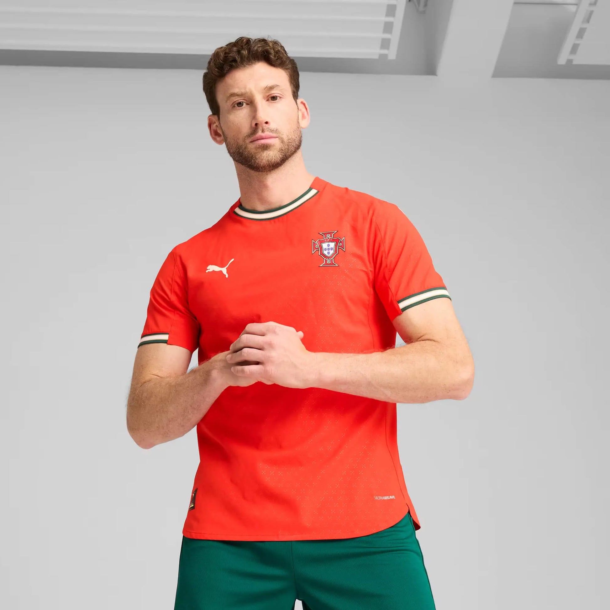 Puma 2025-26 Portugal Men's Authentic Home Jersey (Model - Front)
