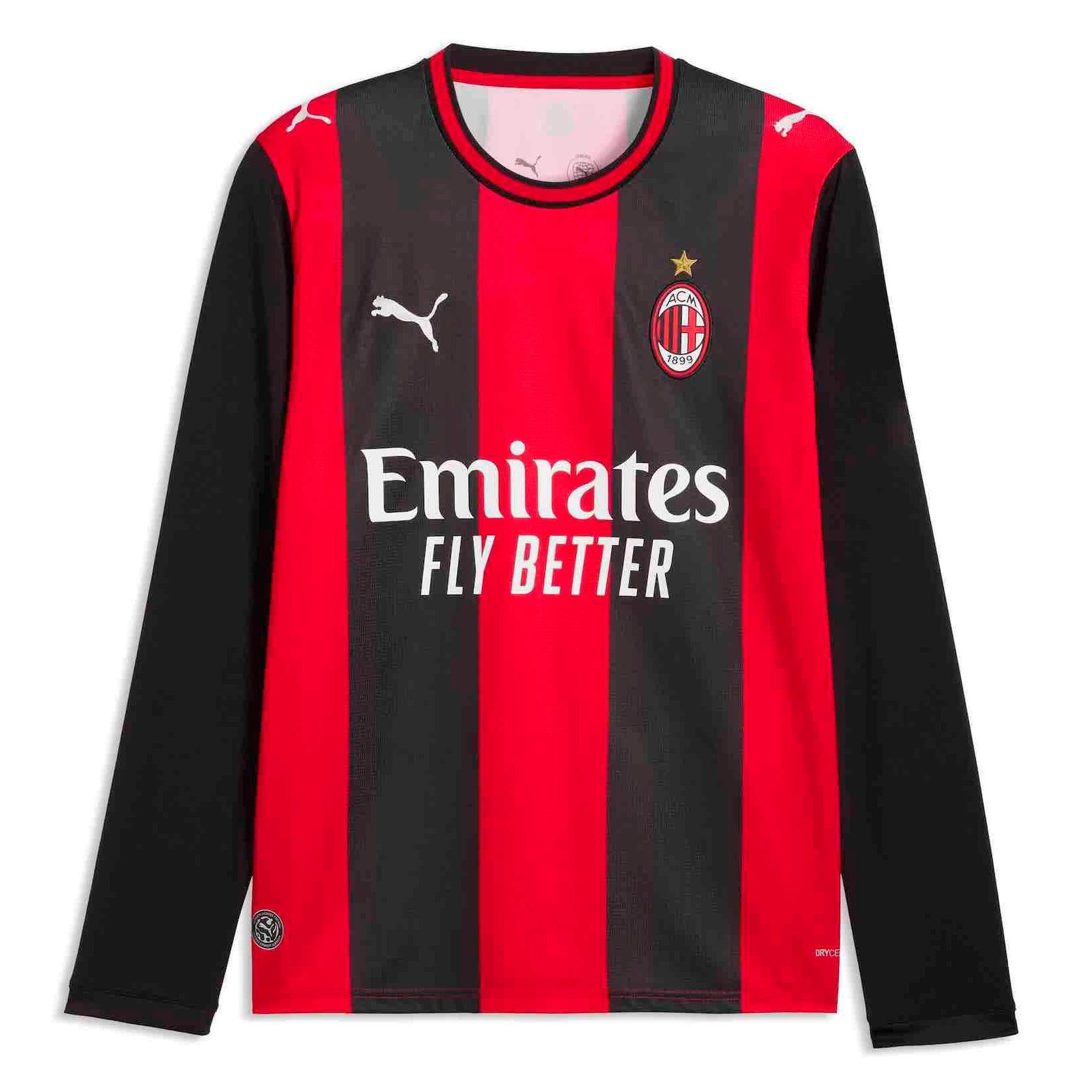 Puma 2026-27 AC Milan Men's Stadium Home Long-Sleeve Soccer Jersey (Front)
