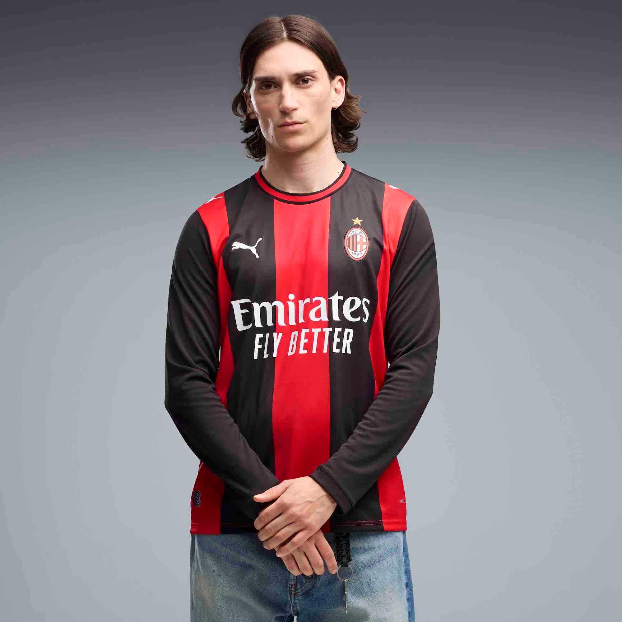 Puma 2026-27 AC Milan Men's Stadium Home Long-Sleeve Soccer Jersey