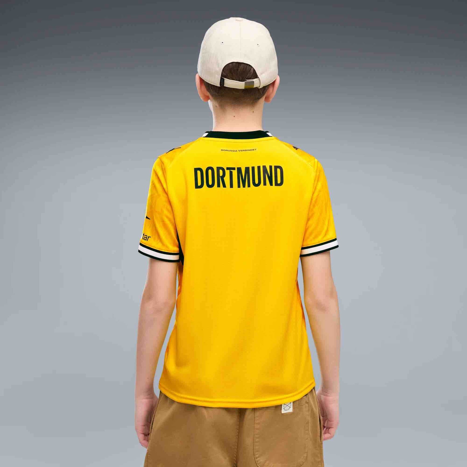 Puma 2026-27 Borussia Dortmund Youth Stadium Home Soccer Jersey (Model - Back)