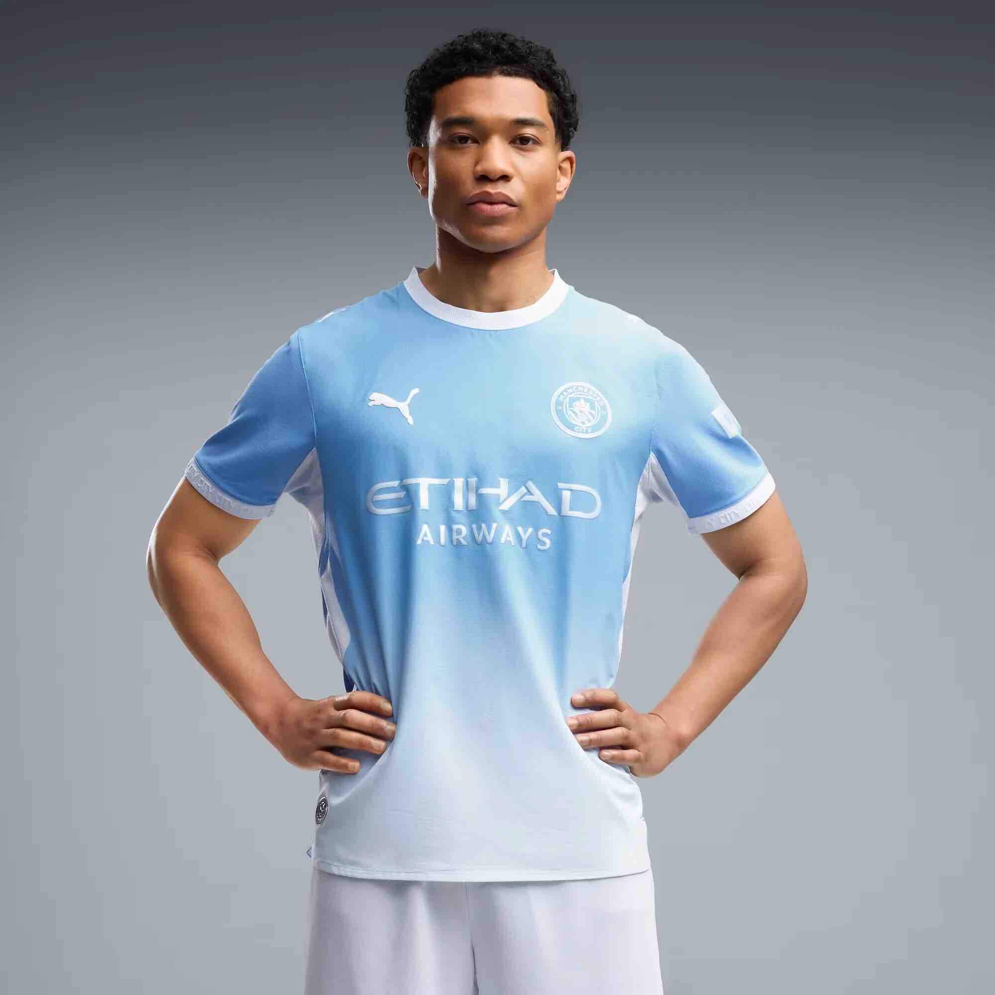 Puma 2026-27 Manchester City Men's Authentic Home Soccer Jersey (Model - Front)
