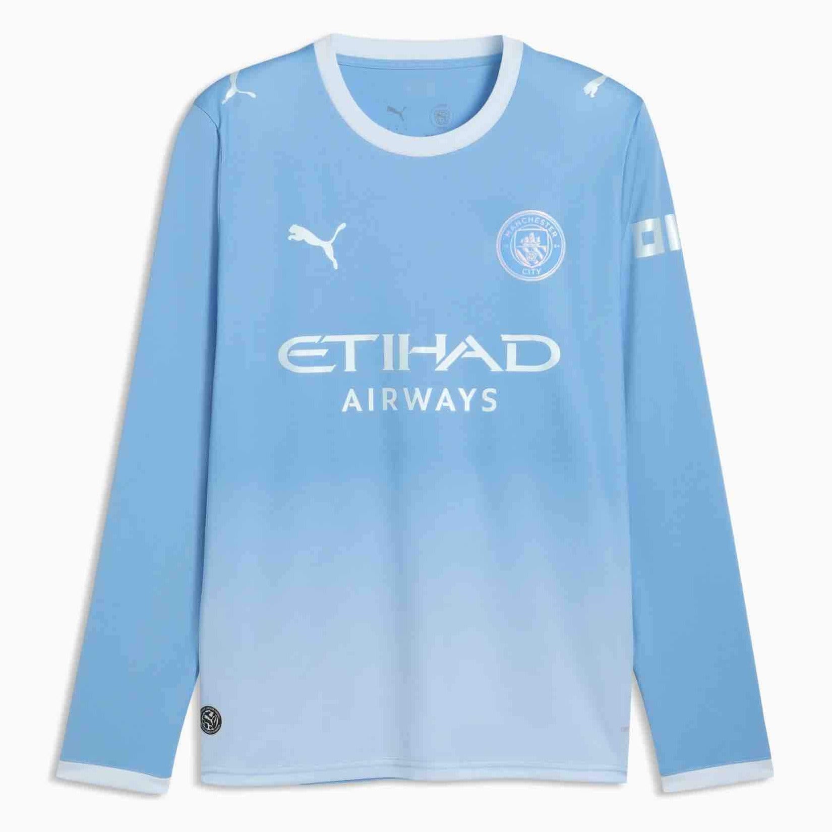 Puma 2026-27 Manchester City Men's Stadium Home Long-Sleeve Soccer Jersey (Front)