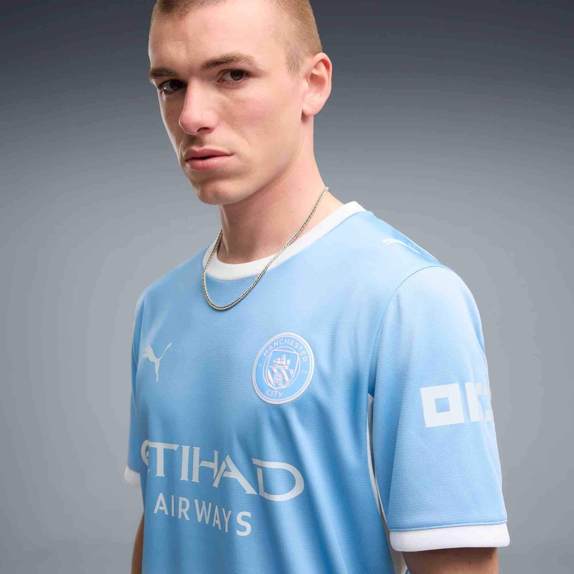 Puma 2026-27 Manchester City Men's Stadium Home Soccer Jersey (Detail 1)