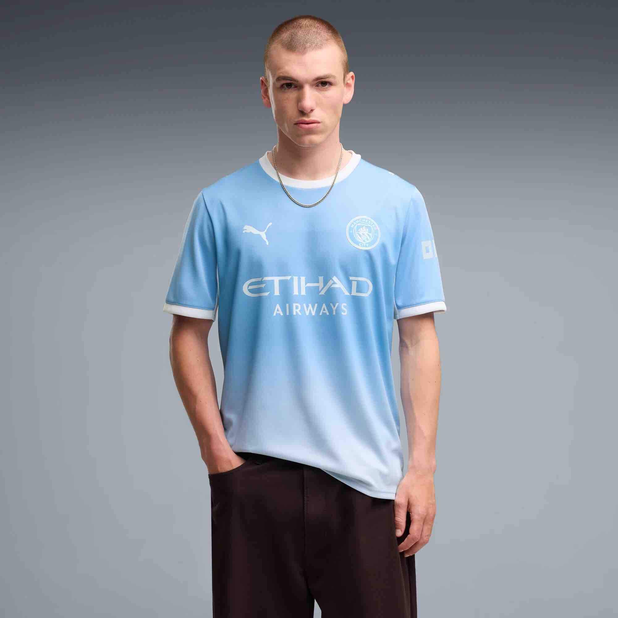 Puma 2026-27 Manchester City Men's Stadium Home Soccer Jersey (Model - Front)