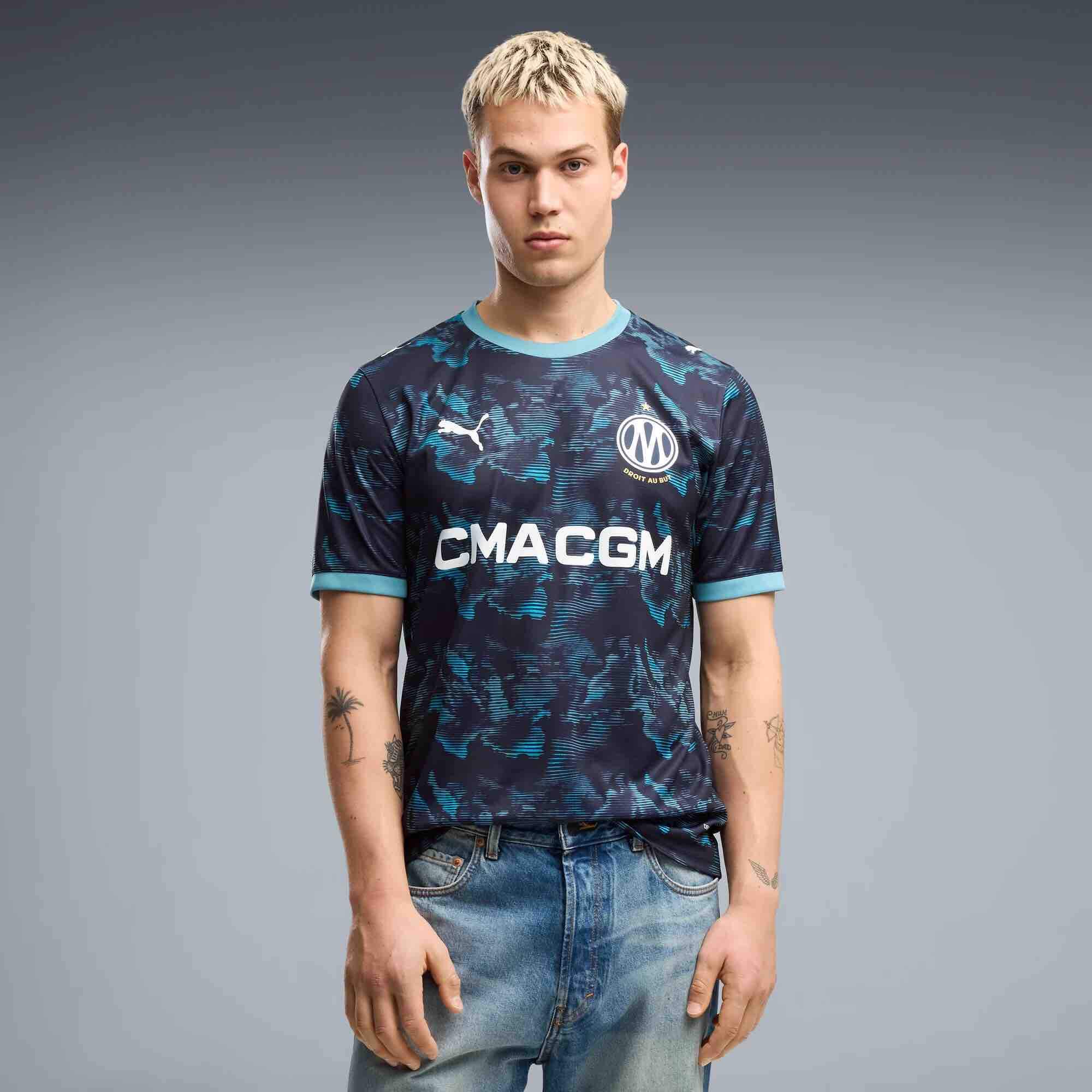 Puma 2026-27 Olympique de Marseille Men's Stadium Away Soccer Jersey (Model - Front)
