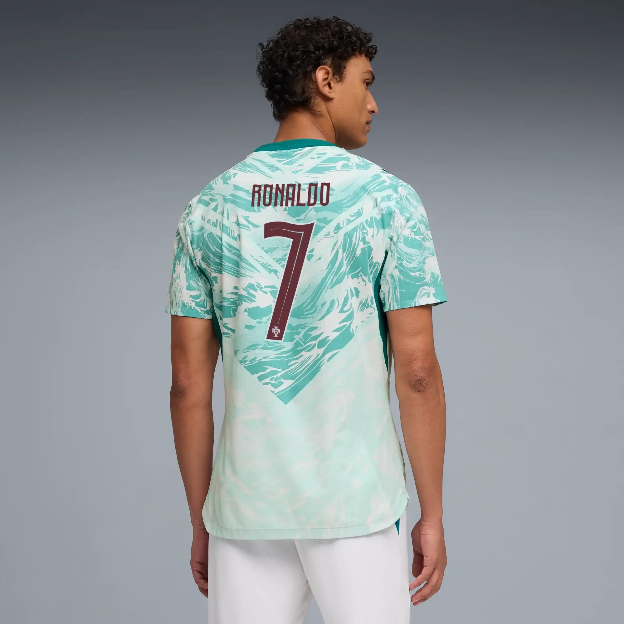 Puma 2026-27 Portugal Men's Authentic Away Ronaldo #7 Soccer Jersey (Model - Back)