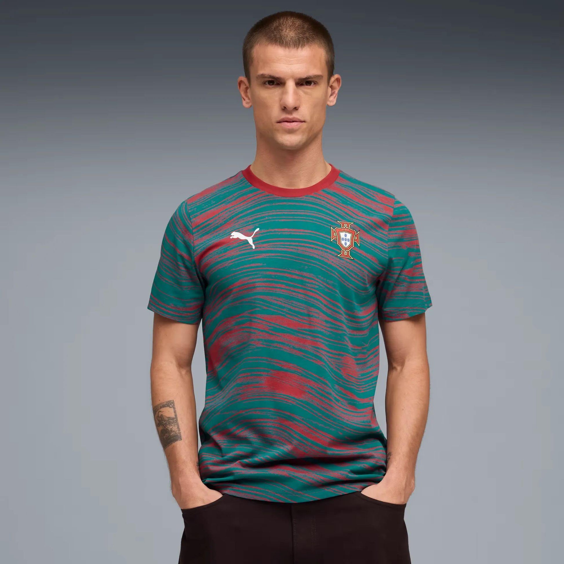 Puma 2026-27 Portugal Men's FtblCulture AOP Tee (Model - Front)