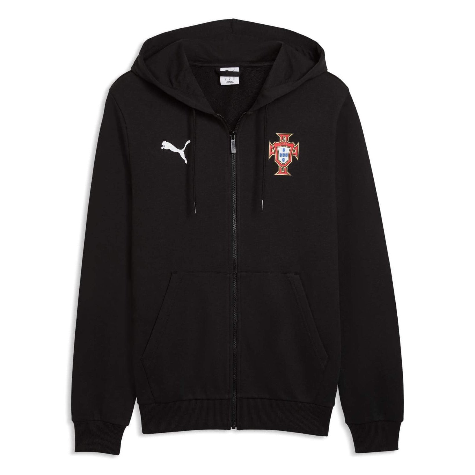 Puma 2026-27 Portugal Men's FtblCulture Hooded Sweat Jacket Black (Front)
