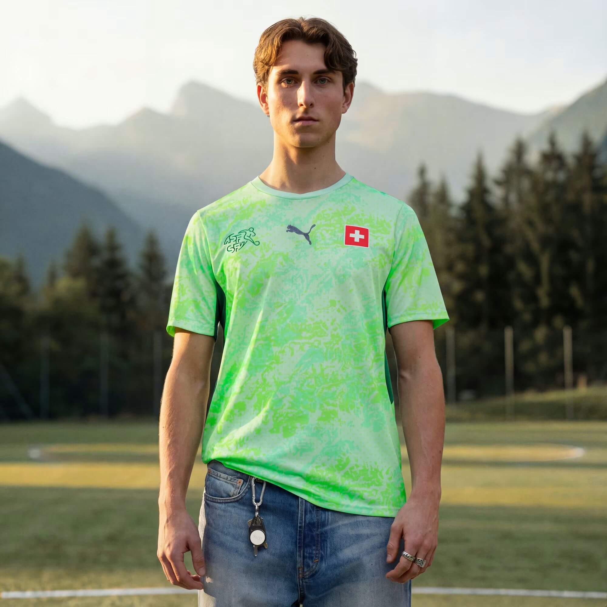 Puma 2026-27 Switzerland Men's Stadium Away Soccer Jersey (Model - Front)
